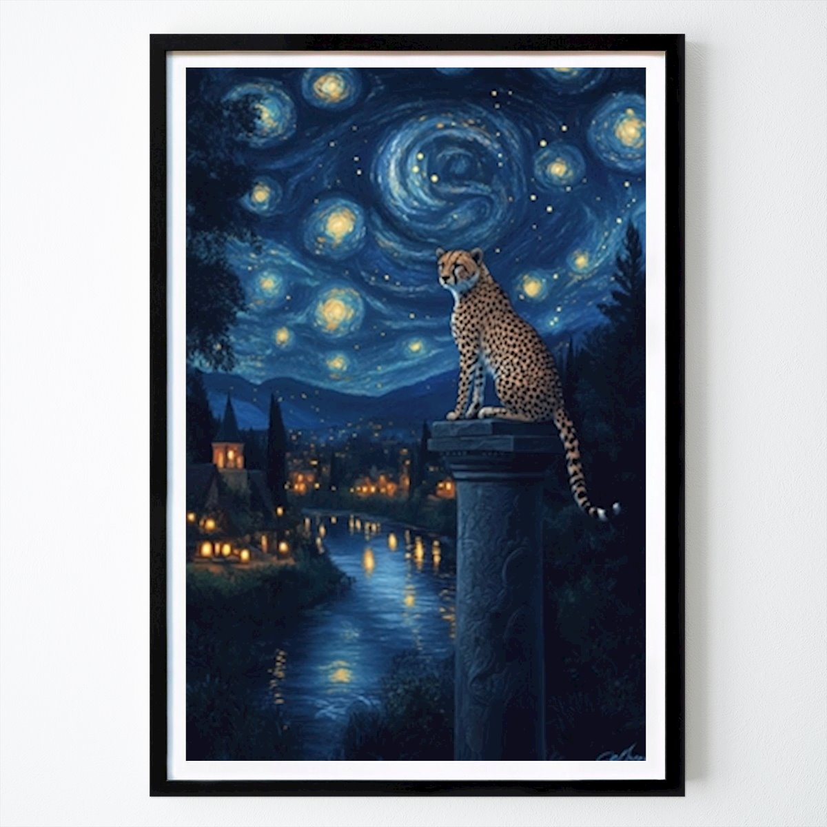Nature Poster: Starry Cheetah Night by Lgdnld