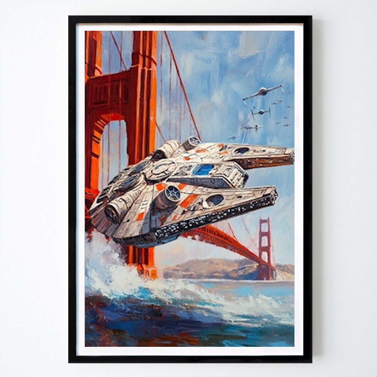 Retro & Vintage Poster: Falke am Golden Gate von ArtWaves