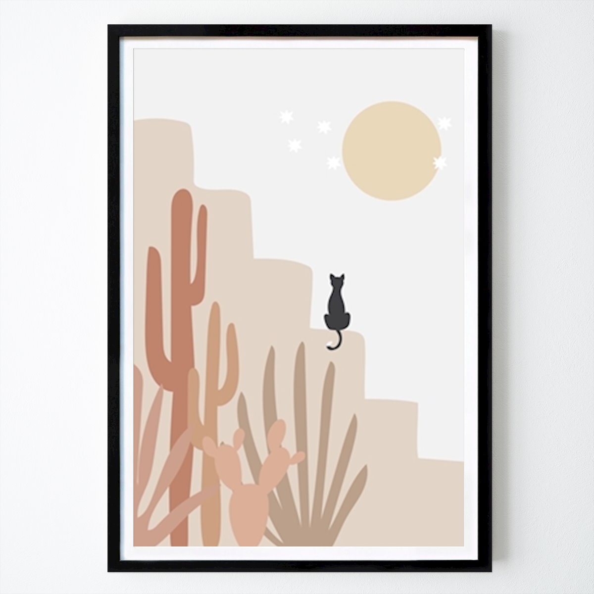 Abstract Poster: Desert Cat Dreamscape by Melloi Art Prints