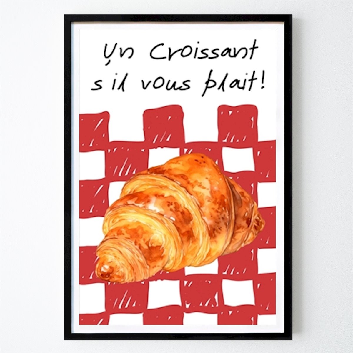 Cuisines Affiche: Un Croissant s'il vous plaît! par Ed ramos