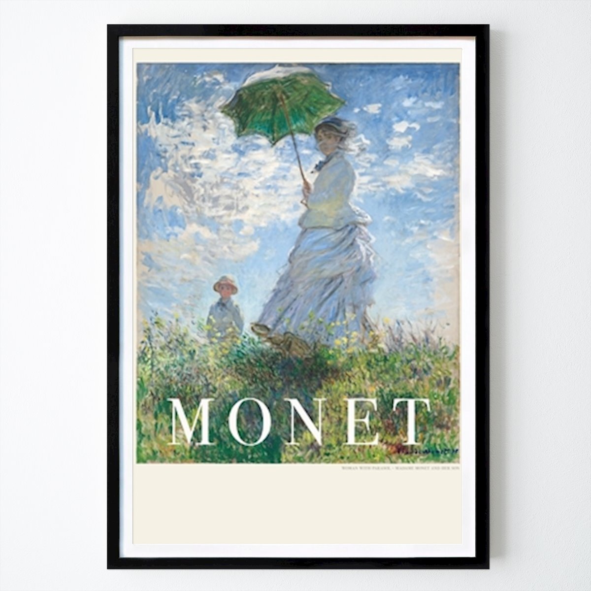 Botanisch Poster: Vrouw met parasol van Claude Monet