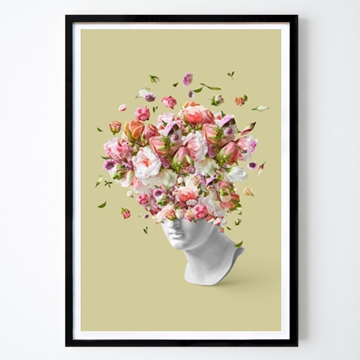 Abstrato Poster: Estátua de gesso com flores de Yaroslav Danylchenko