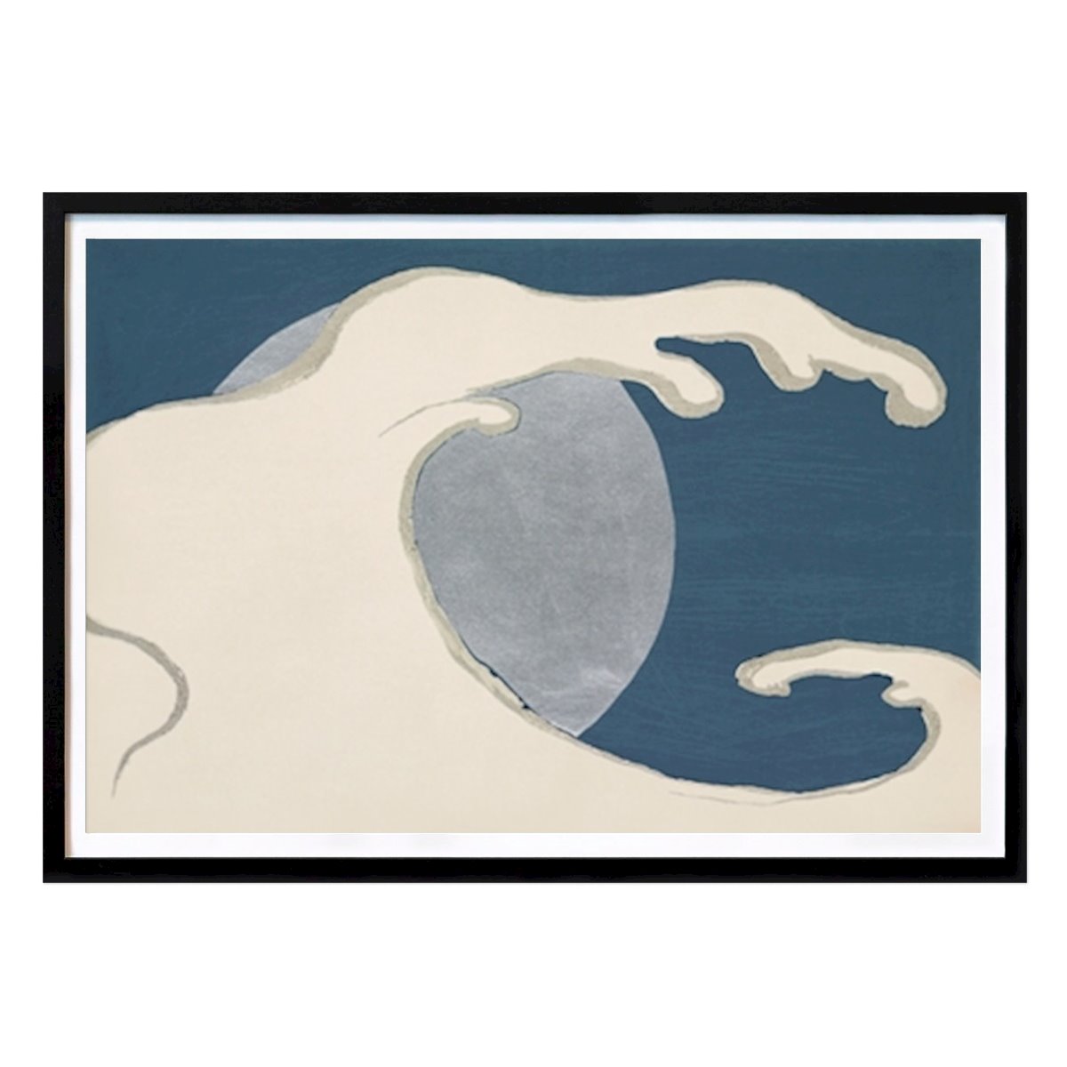 Abstract Poster: Moonlit Wave Dance by Japanese Masters