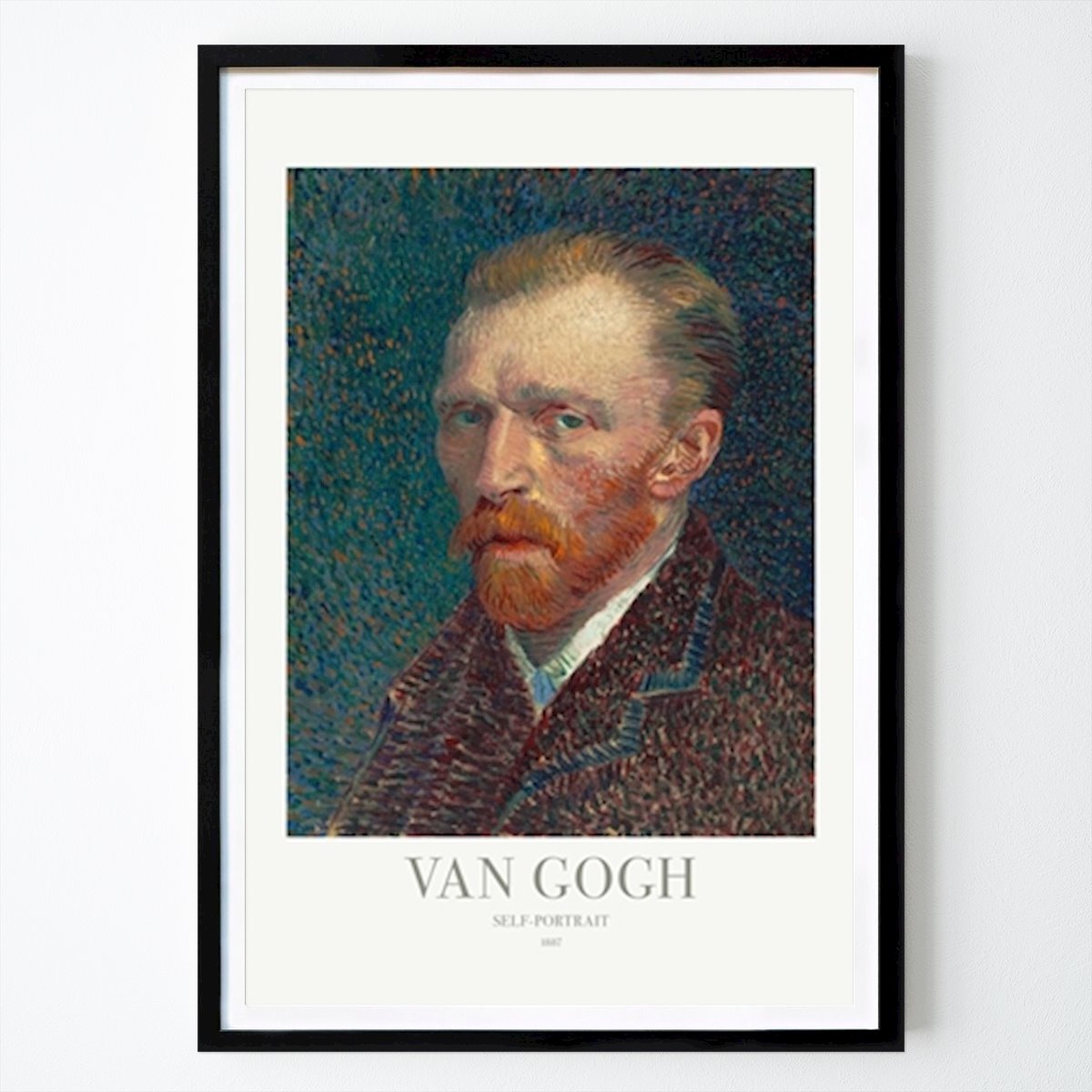 Mens & Portret Poster: Intense blik canvas van Vincent Van Gogh
