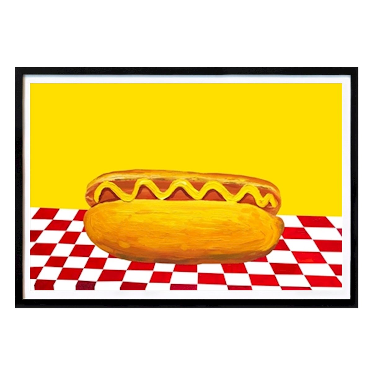 Pop Art Poster: Vivid Hotdog Delight by Alice Straker