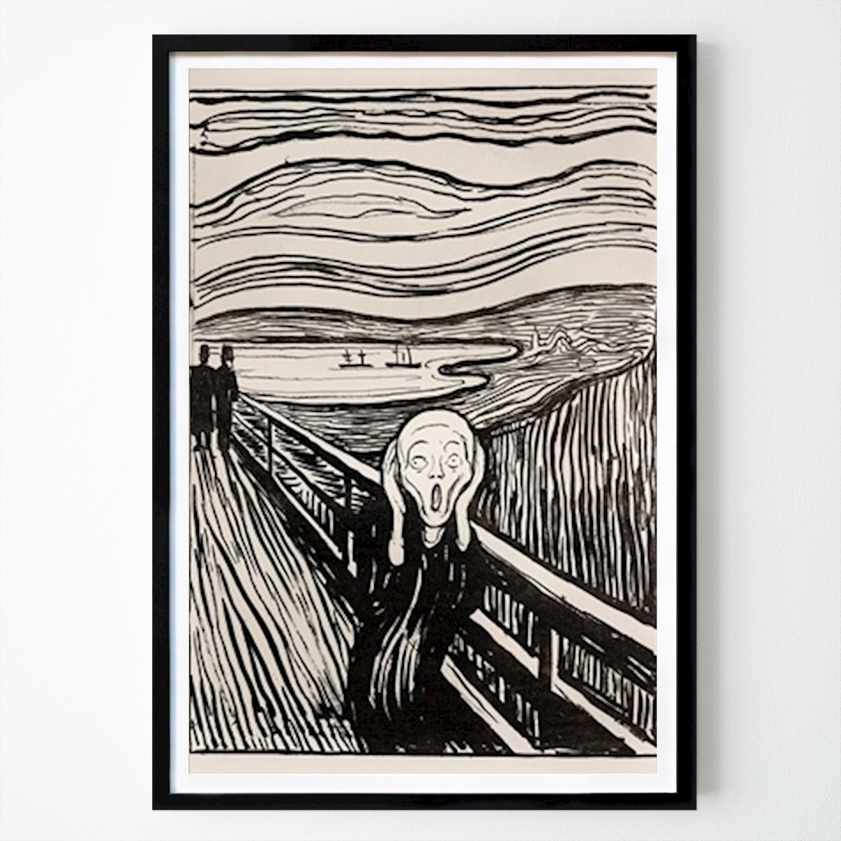 Svartvit Poster: Skriet - The Scream av Edvard Munch