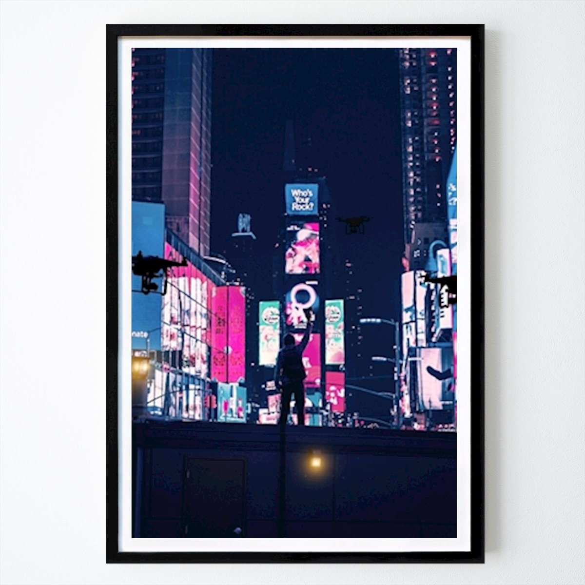 Byer & Steder Plakat: Droner i Neon Glow av Ariz Rab