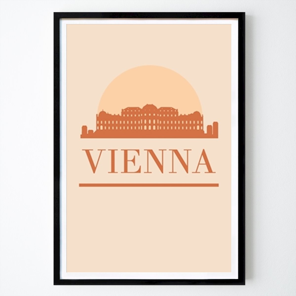 Retro & Vintage Poster: Wien Silhouette Vista von Emiliano Deificus
