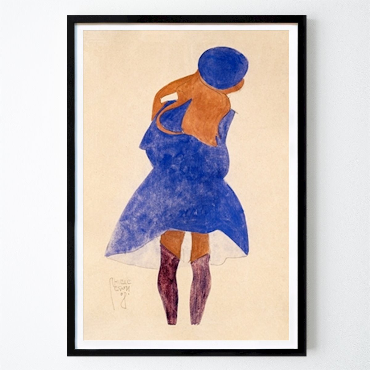 Ocio Póster: Muchacha de pie, vista trasera 1908 de Egon Schiele