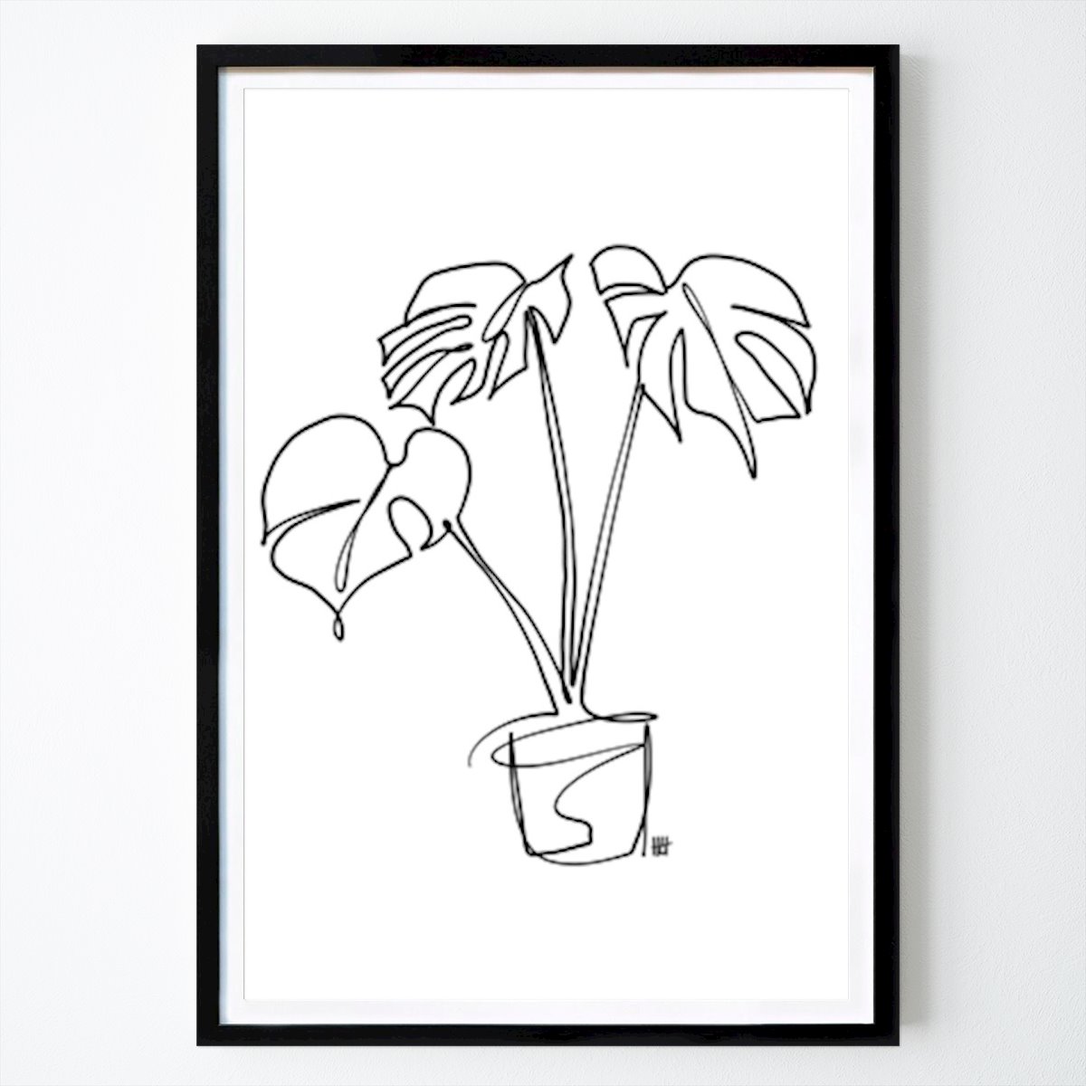 Botaniske Plakat: Monstera Line Flow av Hanna Lee Tidd