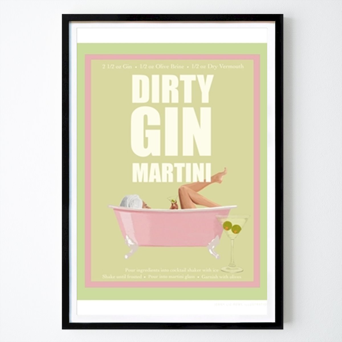 Retro & Vintage Poster: Badkar Bliss Cocktail av Jenny Liz Rome