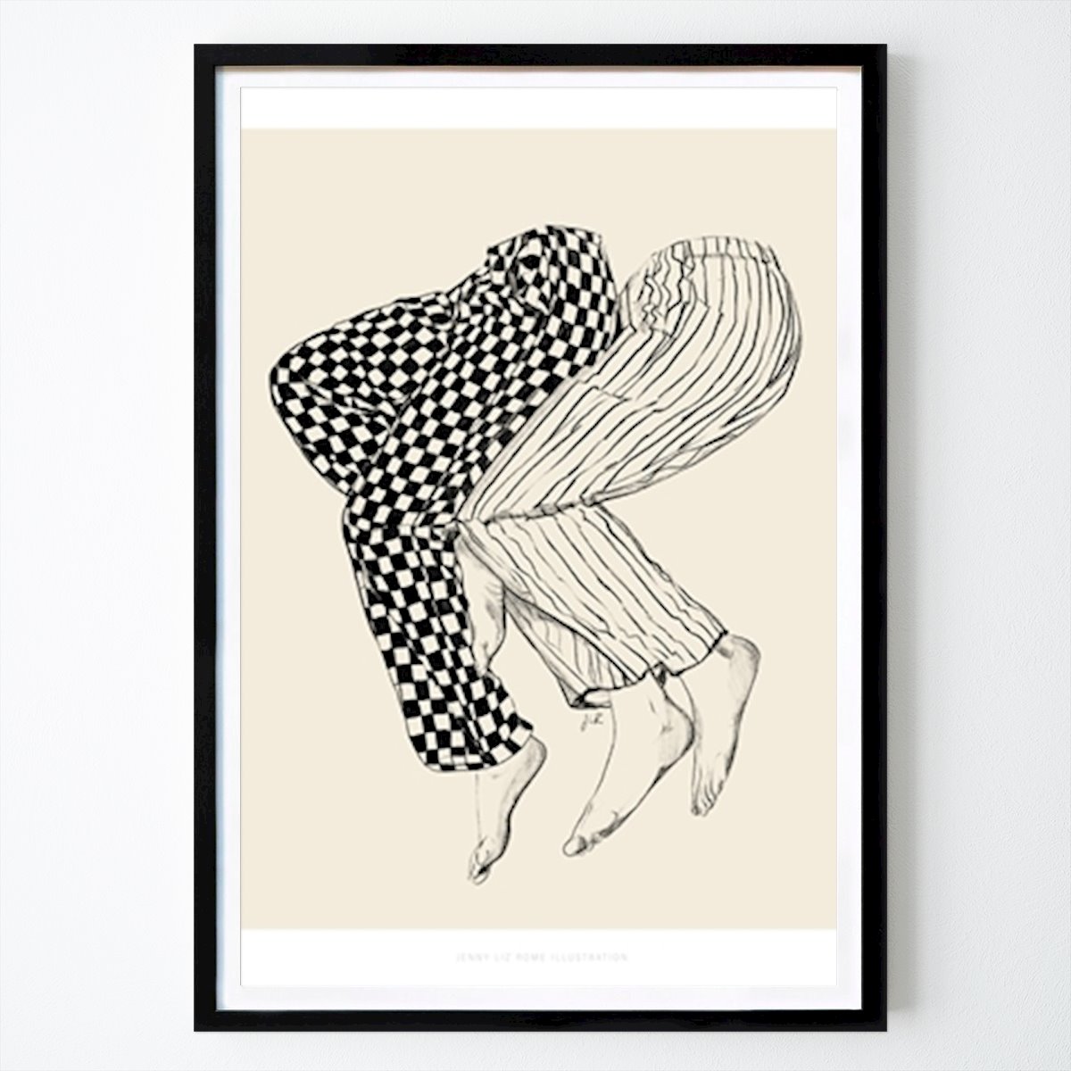 Illustration Poster: Verschlungener Pyjama von Jenny Liz Rome