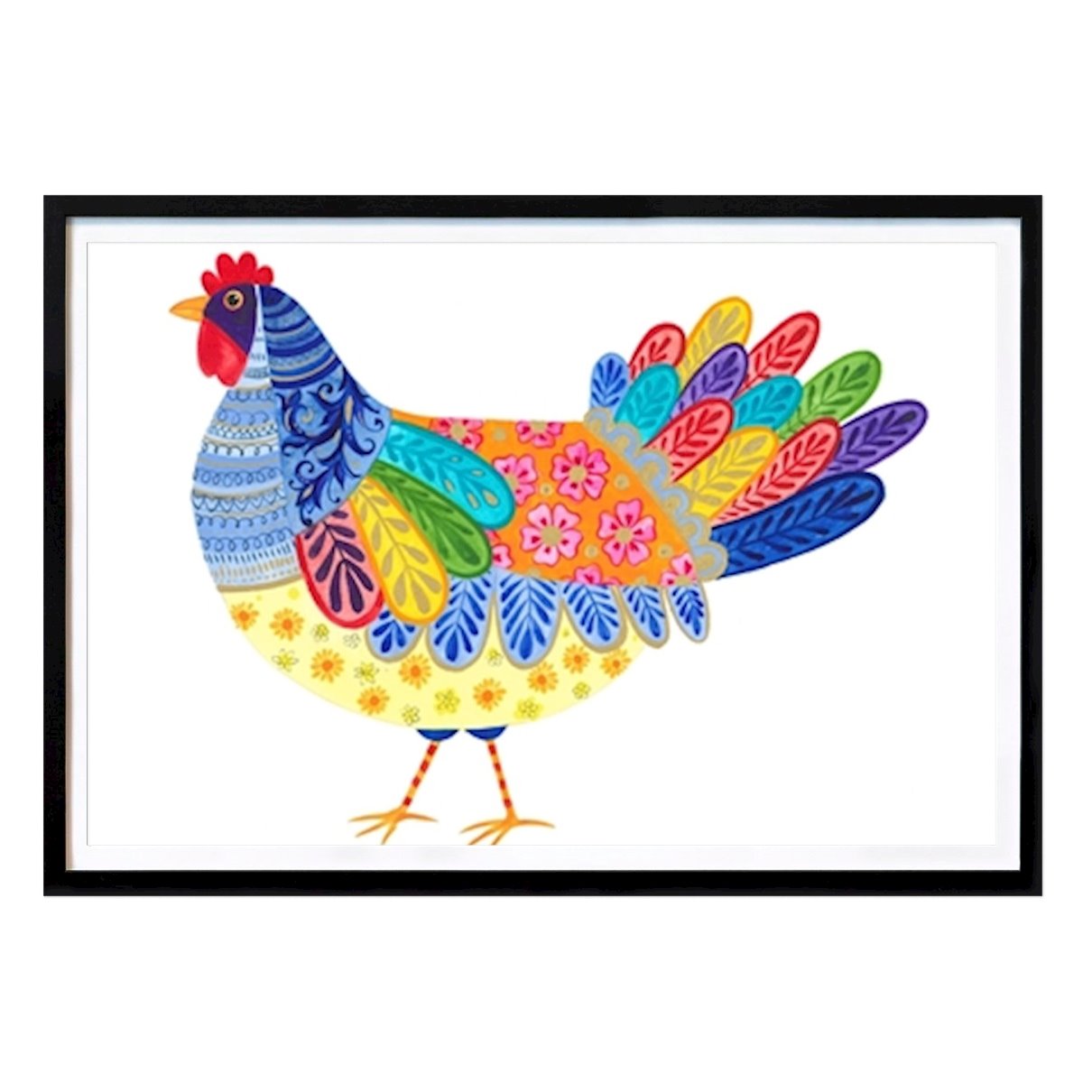 Kitchen Poster: Rainbow Hen Delight by Isabelle Brent