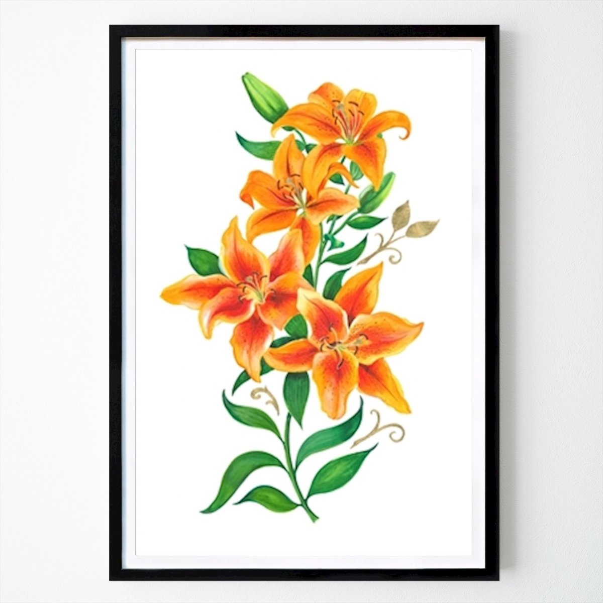 Botanical Poster: Lively Orange Lilies by Isabelle Brent