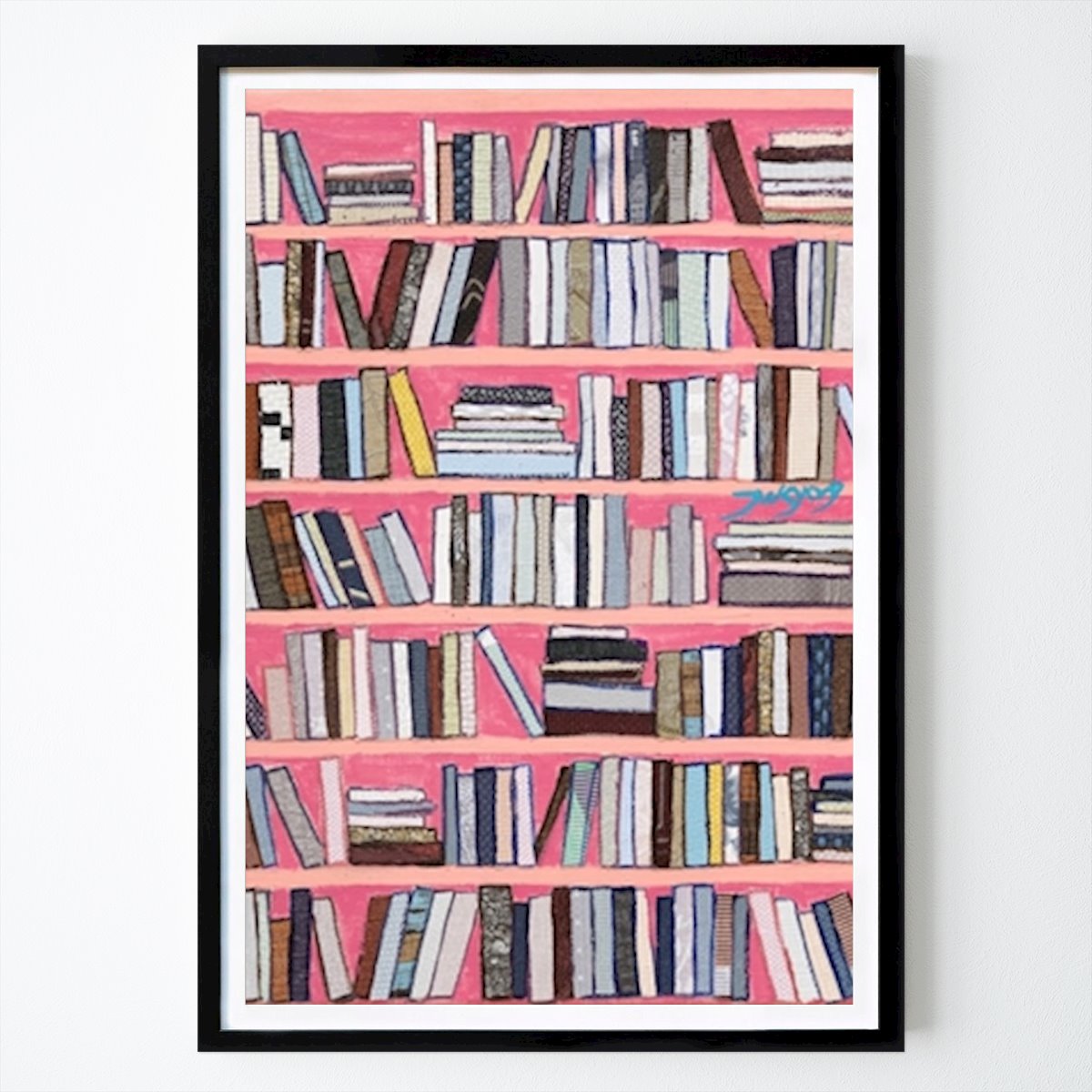 Abstract Poster: Colorful Library Rows by Jukyong Park