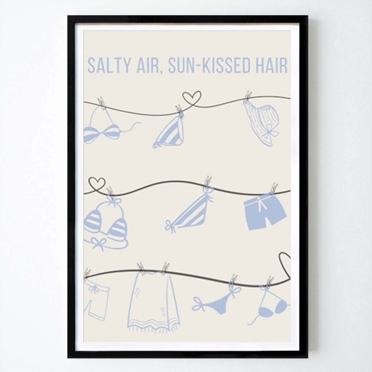 Illustration Poster: Beachside Laundry Line by Jolly and Dash