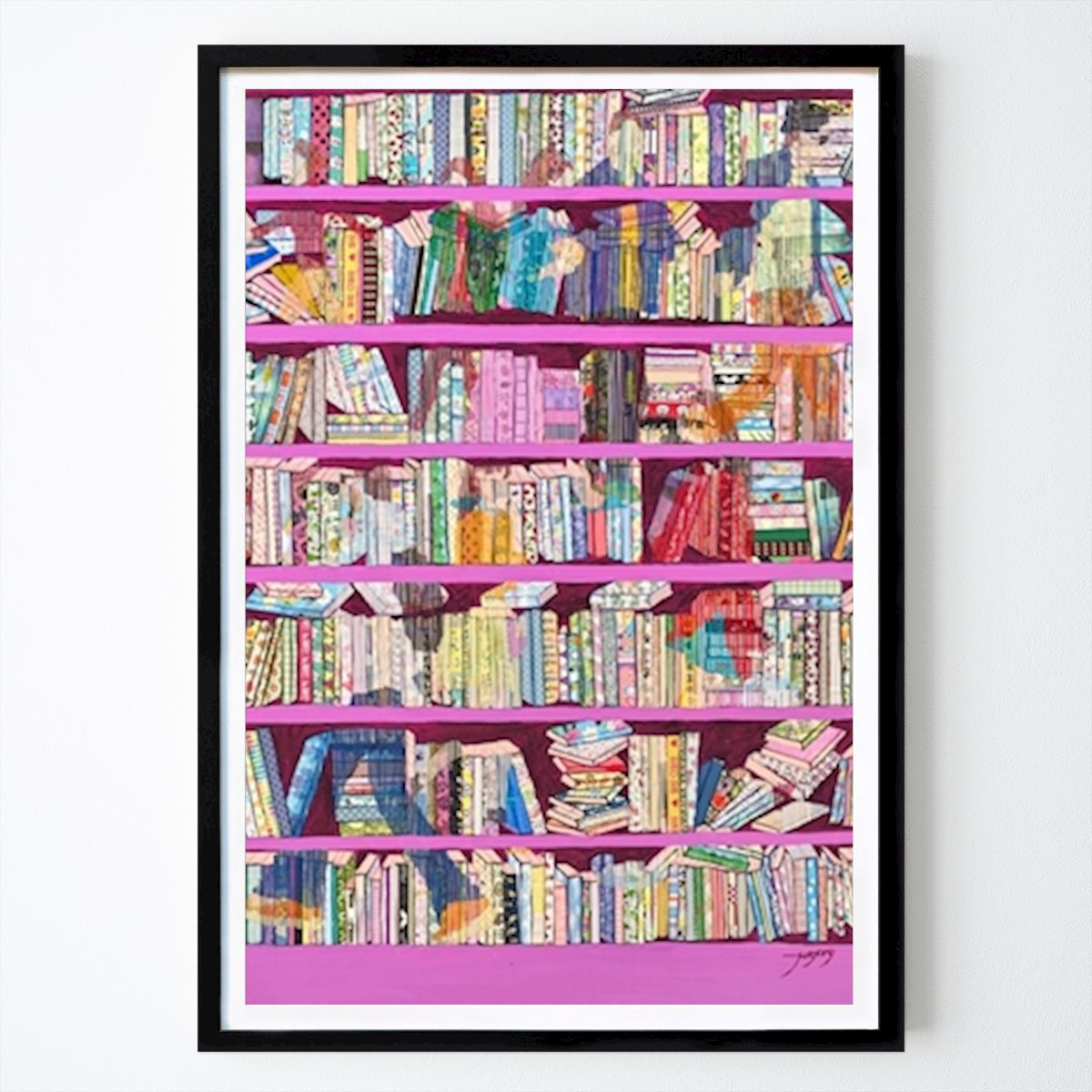 Abstract Poster: Vibrant Bookshelves by Jukyong Park