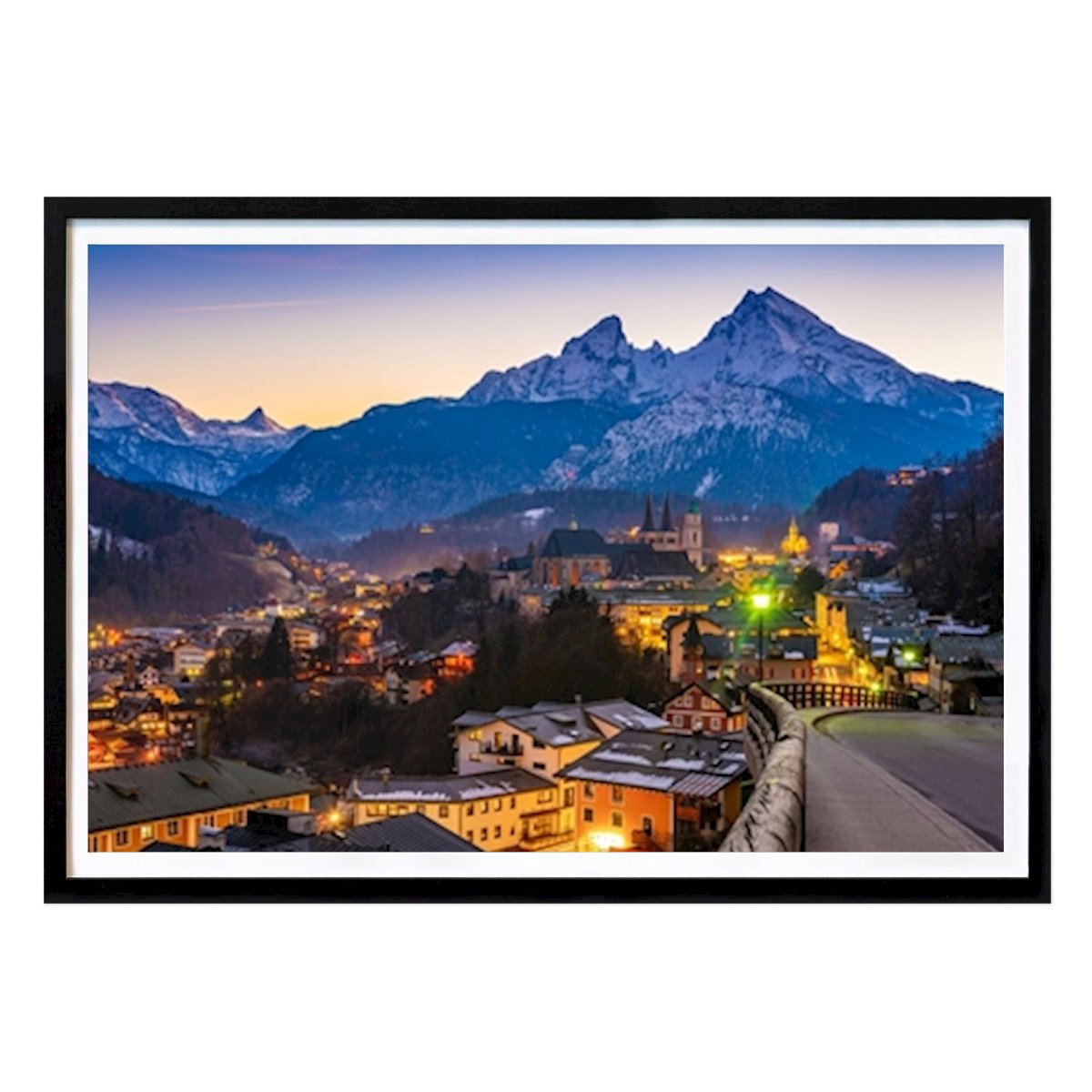 Natur Poster: Winterabend in Berchtesgaden von Martin Wasilewski