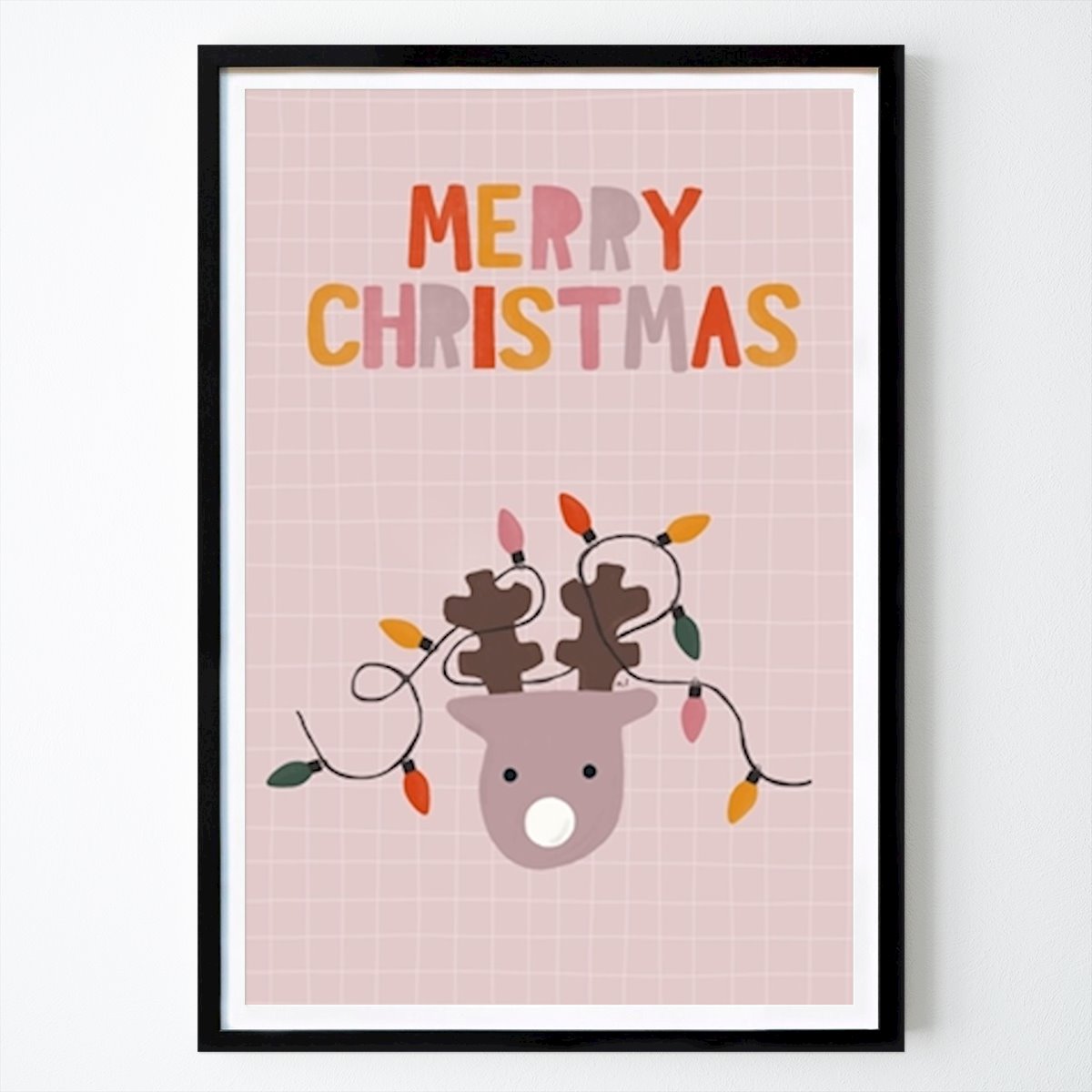 Illustration Poster: Festive Reindeer Glow by Menina Lisboa