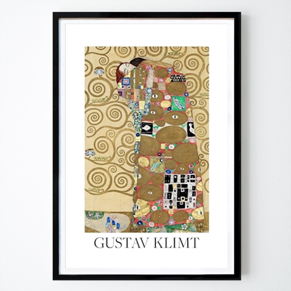 Abstracte kunst Poster: Vervulling (1910-1911) Affiche van Gustav Klimt