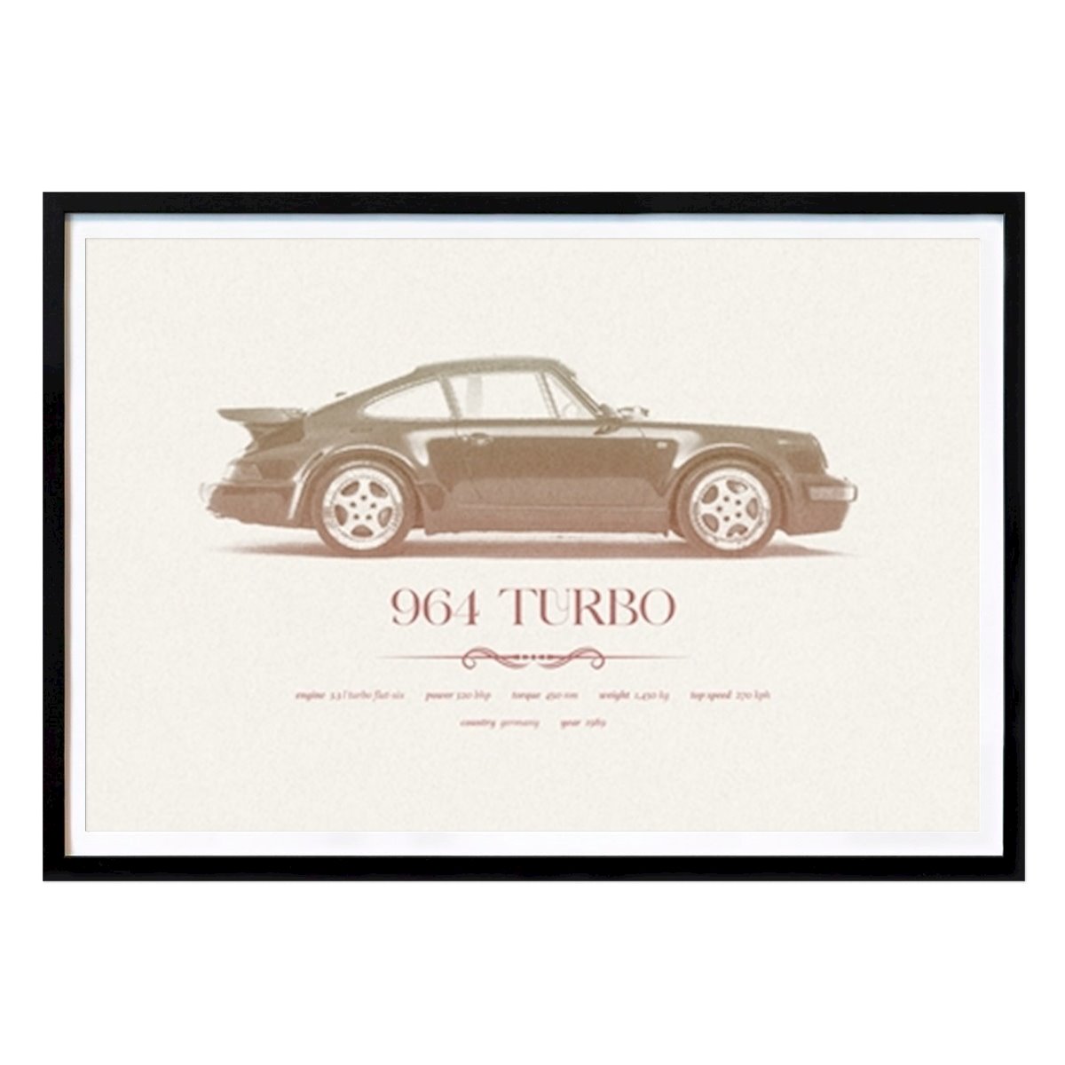 Car Poster: Porsche 964 Turbo by Autobahn
