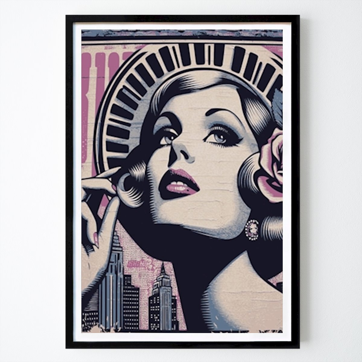 Retro & Vintage Póster: Beauty womin in city de Sebastian Stüdemann