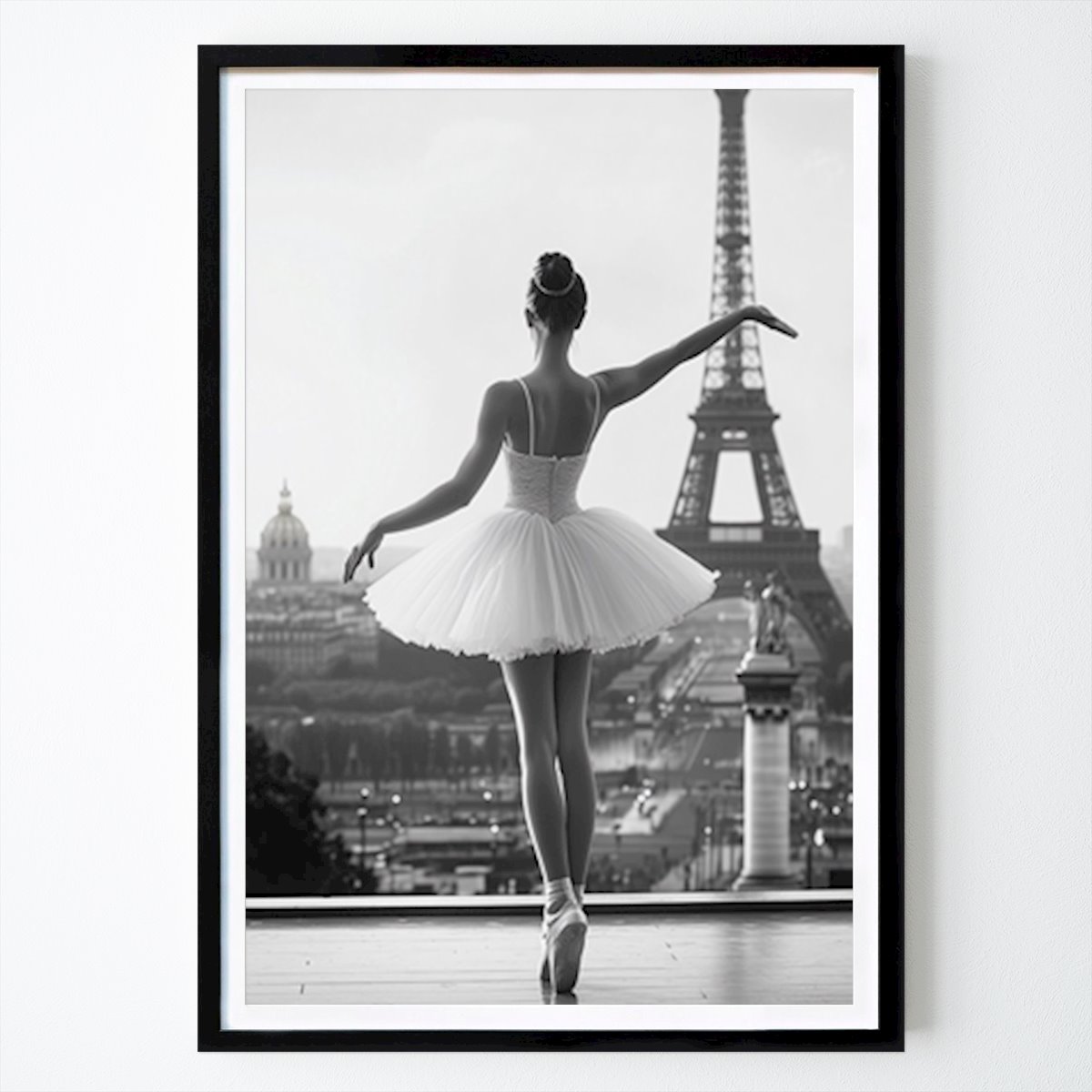 Zwart-Wit Poster: Ballet dancer in Paris van Sandy Kallyny