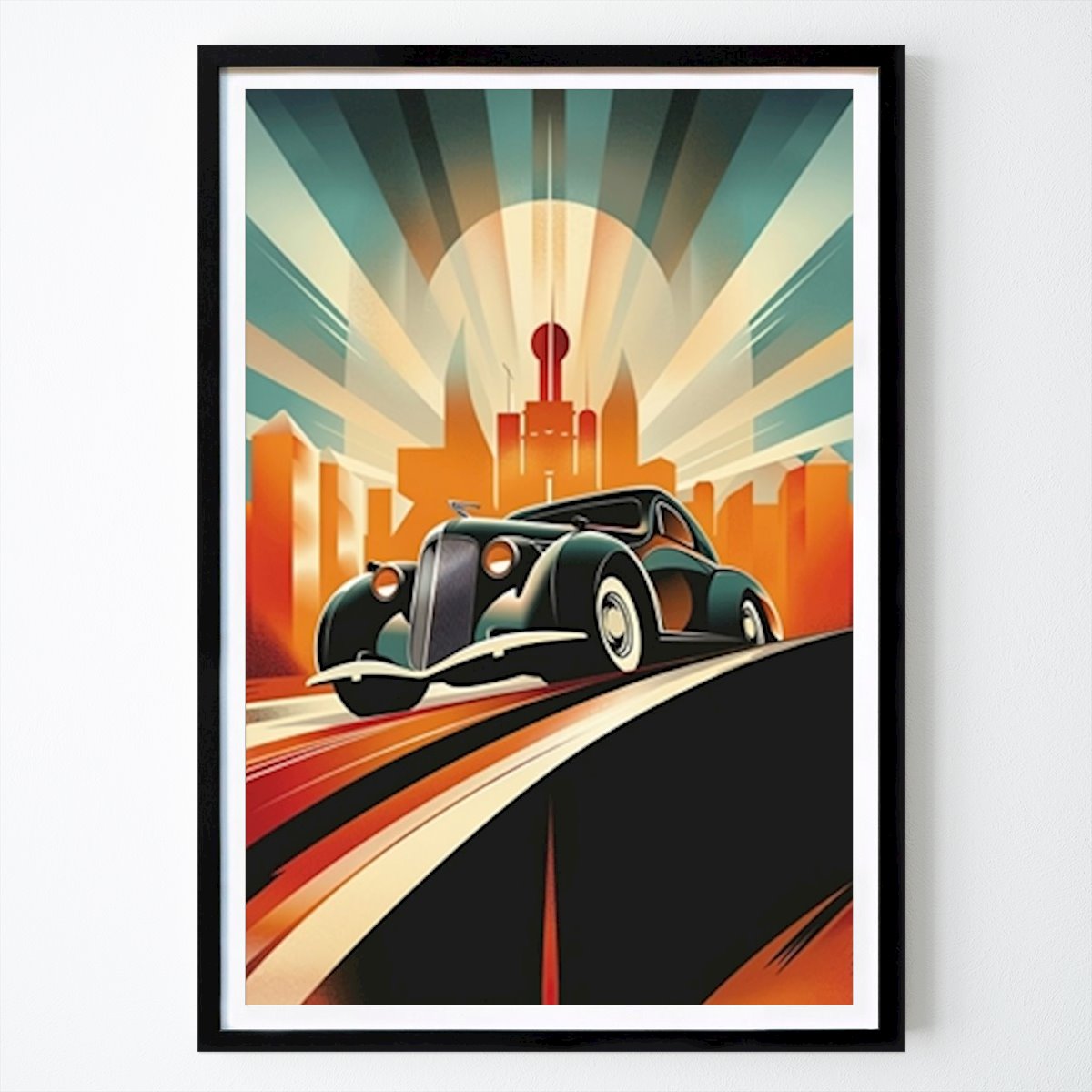 Auto's Poster: Art Deco Vintage Car van Niklas Maximilian