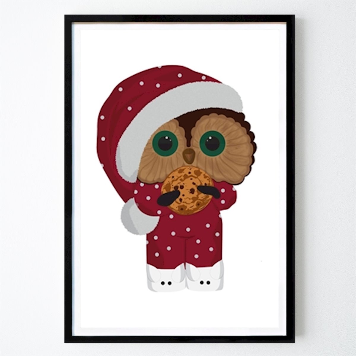 Kids Room Poster: Cozy Owl in Pajamas by Ana Ristovic