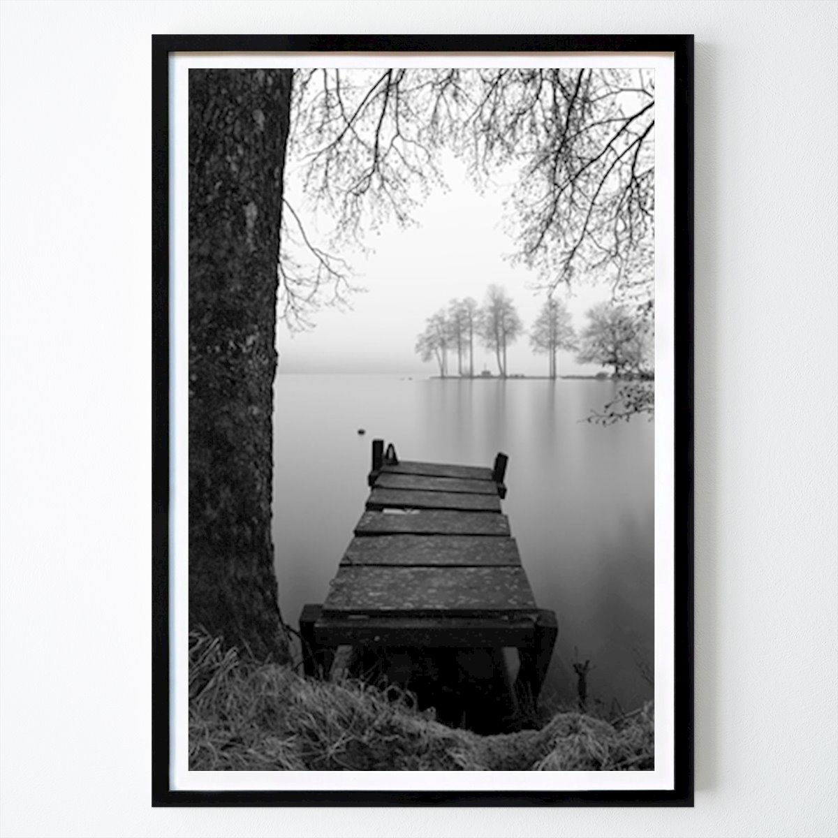 Black & White Poster: Dalsjön i Dalsjöfors 250126-1 by Martin Ericson