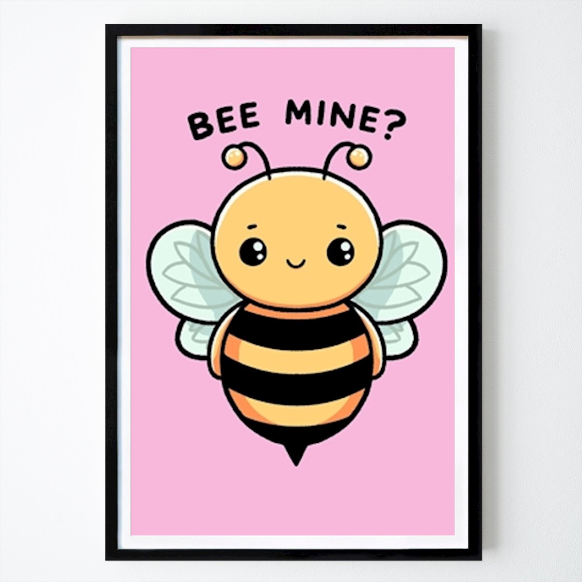 Dieren Poster: Bee mine? Romance Bee van Fanfreakdesign