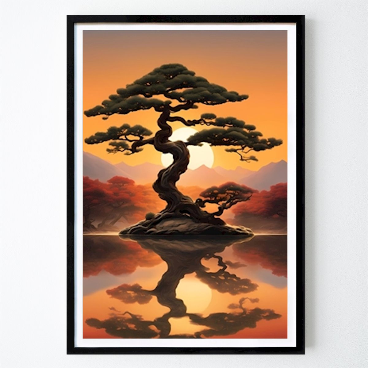Natureza Poster: Bonsai Tree Sunset de PTR999