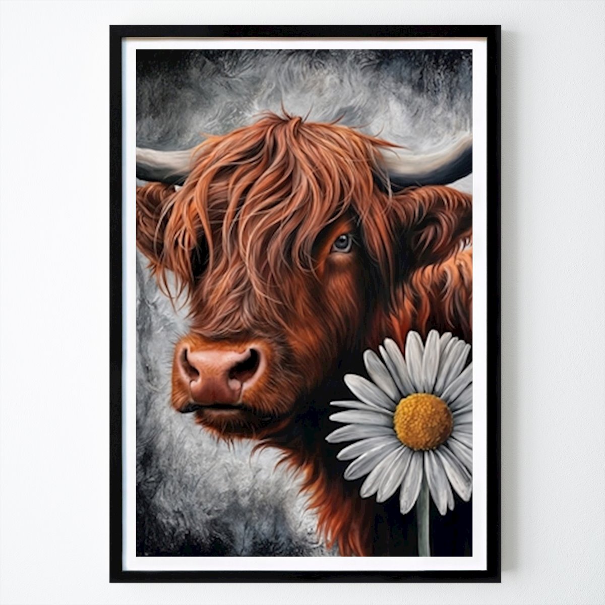 Platser & Städer Poster: Flower Highland Cow av DUNG NGUYEN