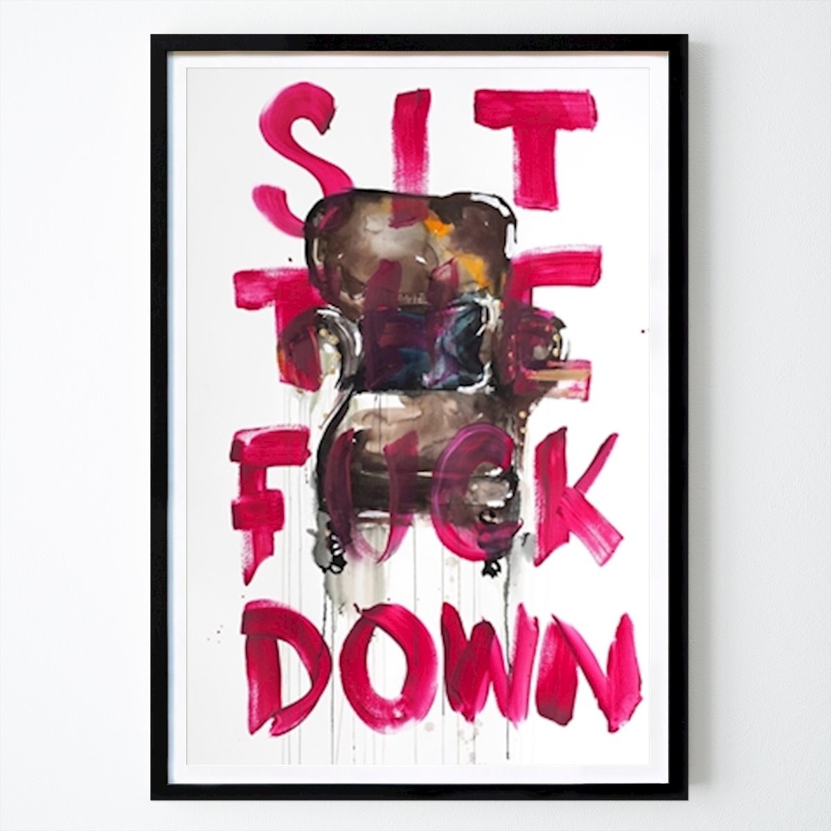 People & Portrait Poster: Sit the f**k down by Daniel Zausnig