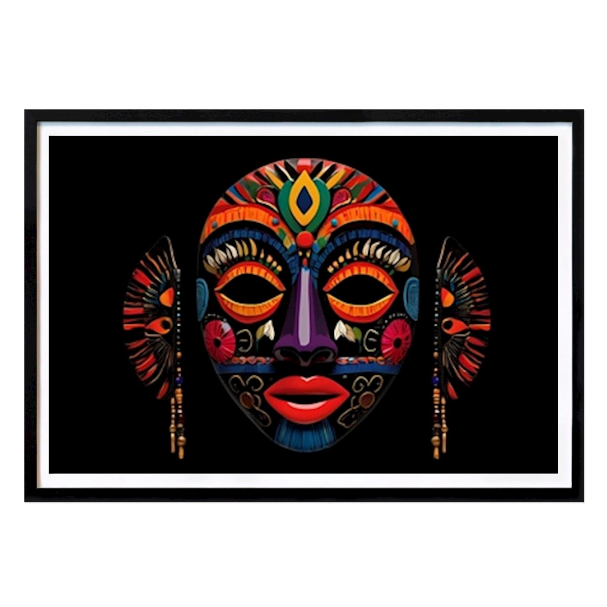 People & Portrait Poster: Colorful Tribal Mask by Putra 999