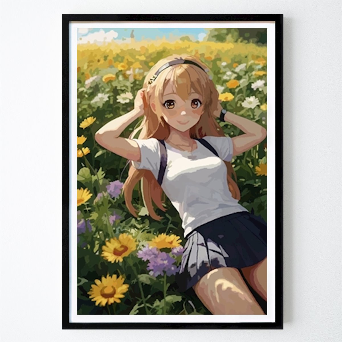 Botanical Poster: Sunlit Bliss in a Floral Haven by Wall painting