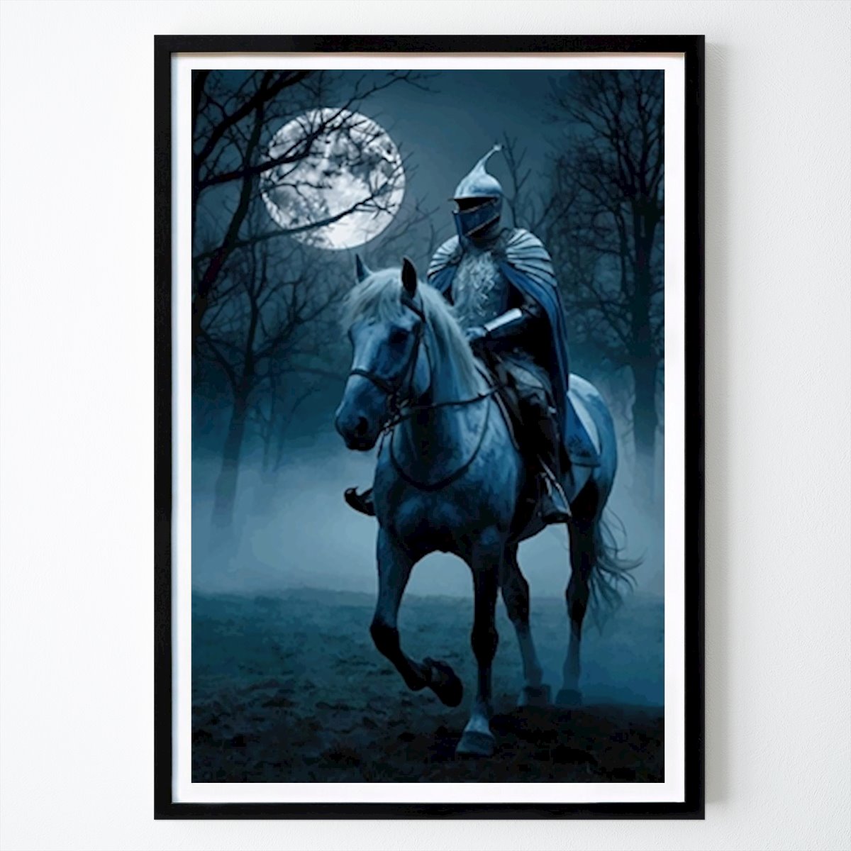 Animals Poster: The Lone Knight Under the Moon by Wall painting