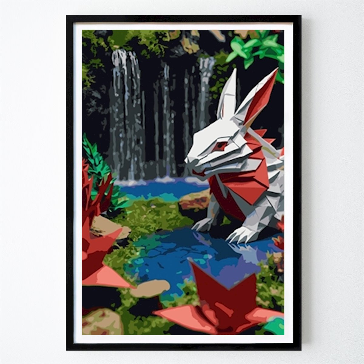 Places & Cities Poster: Origami Guardians of the Water by Wall painting