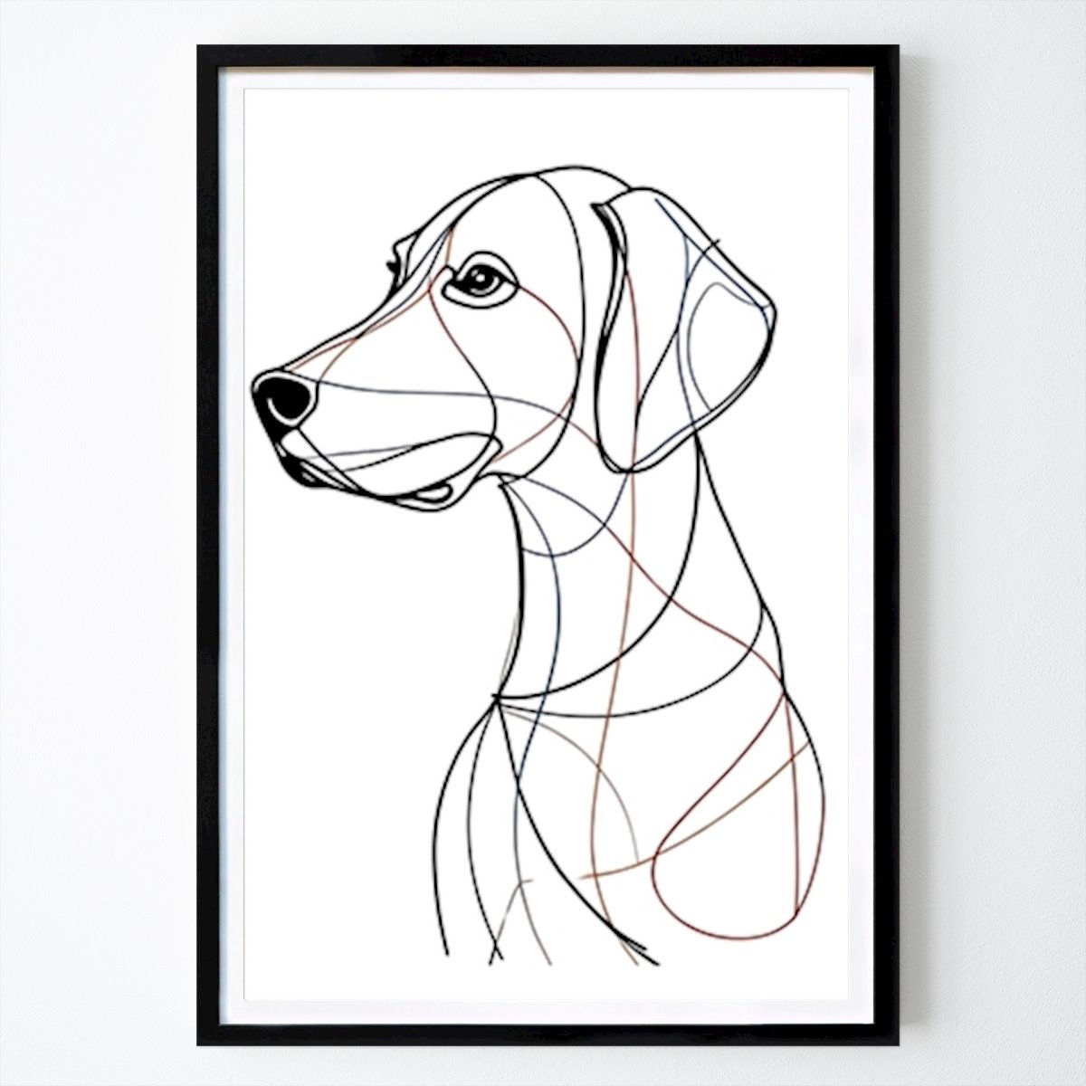 Svart-Hvitt Plakat: Gravhund Hund Charcoal Line av Len Len