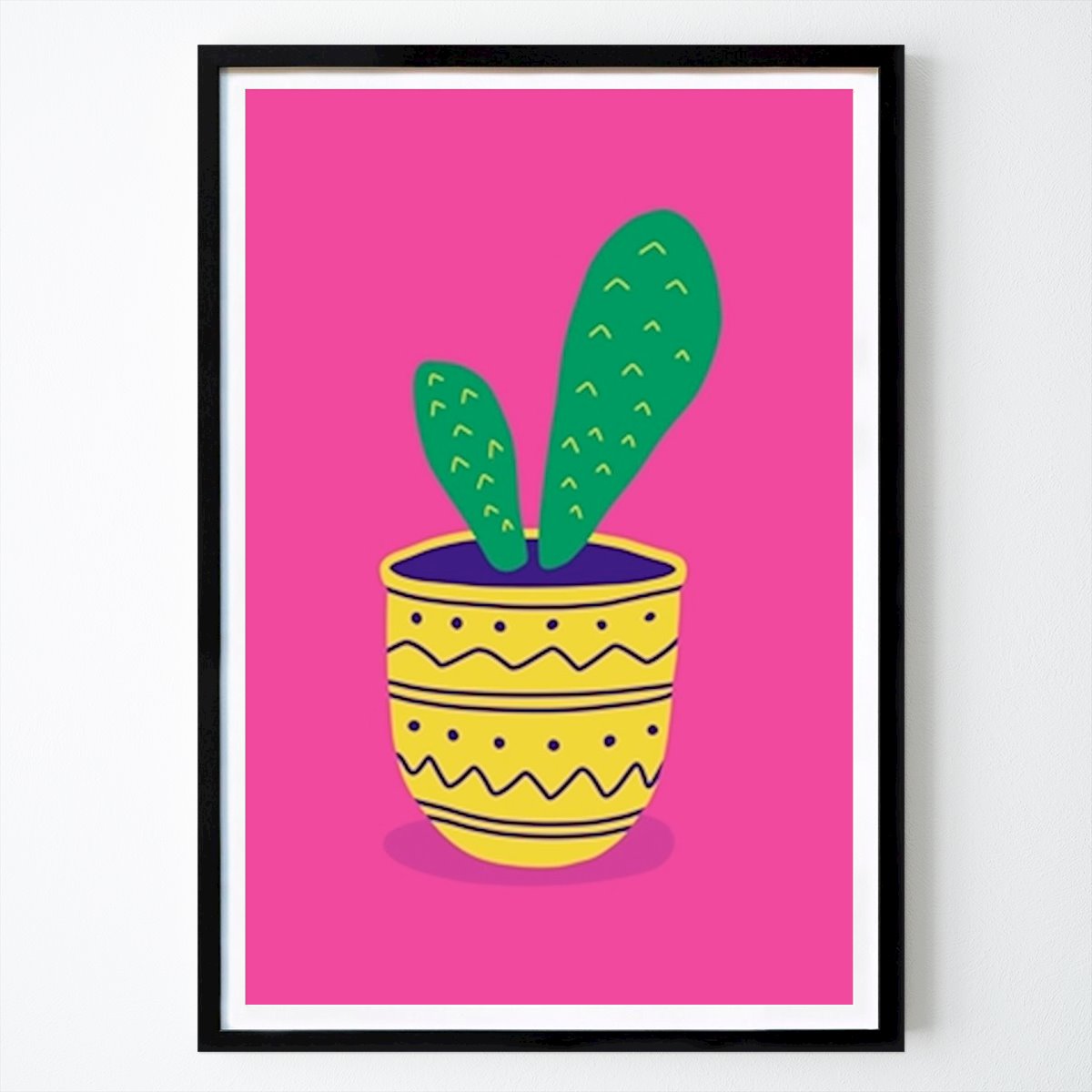 Blumen & Pflanzen Poster: Kaktus-Zimmerpflanze im Topf von Angeline Hoeg