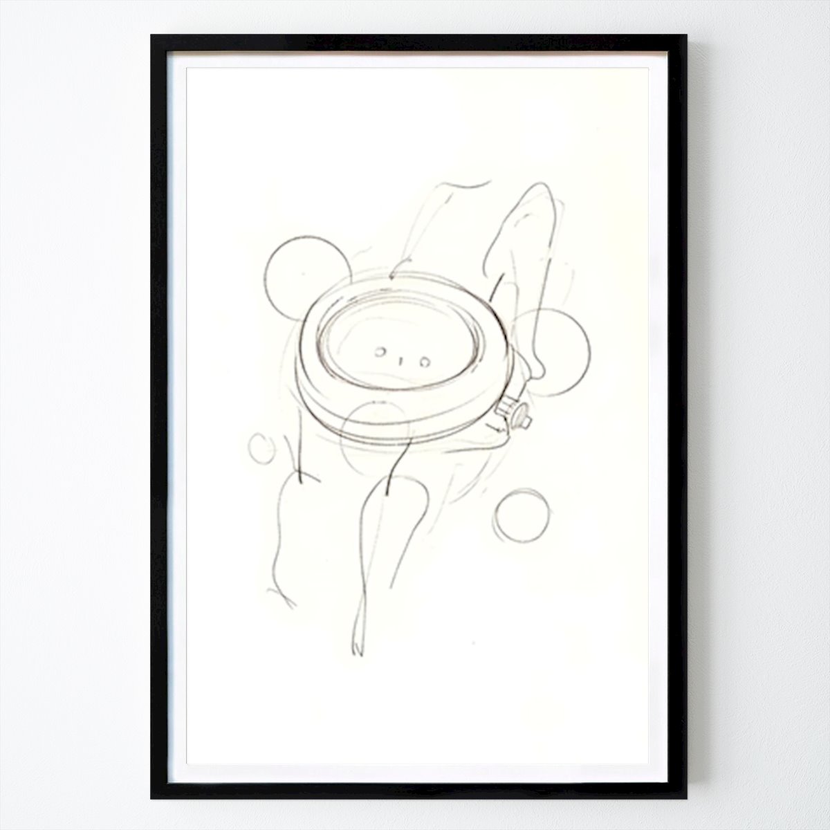 Mens & Portret Poster: Sketch of Central Watch van Oskar Persson
