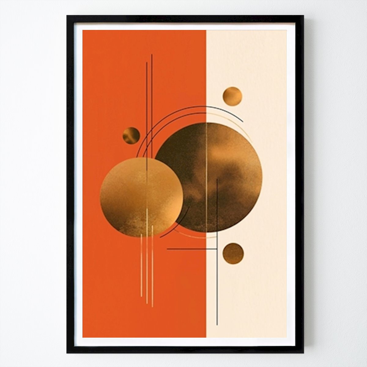 Abstrakt Poster: Retrometrisk - Guldig måne av Philippe HUGONNARD
