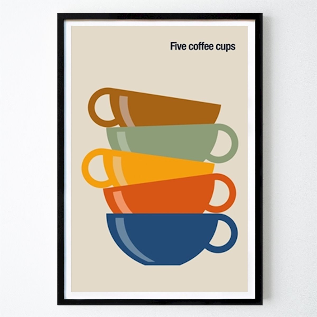 Bauhaus Plakat: Fem kaffekopper av Dmitriy Zakharov