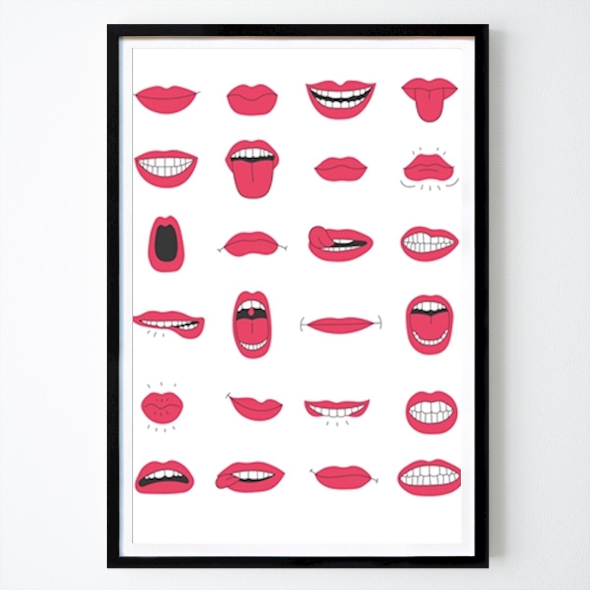Pop Art Poster: Lippen mit unterschiedlichen Ausdrücken von Christopher Gustafsson