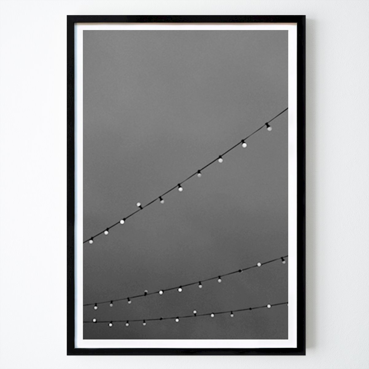 Black & White Poster: Lights on a string by Sonia Bergenstein