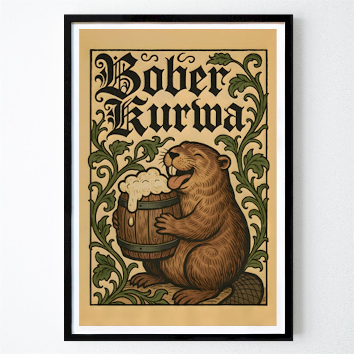 Retro & Vintage Plakát: Bober Kurwa Vintage Beer Art od Lootprint