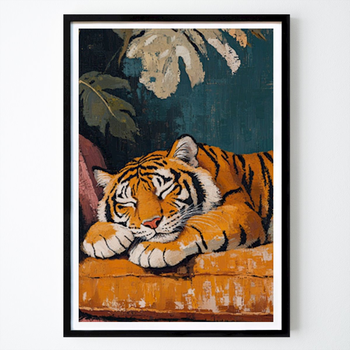 Tier Poster: Tiger on the couch von Poppy Vibe