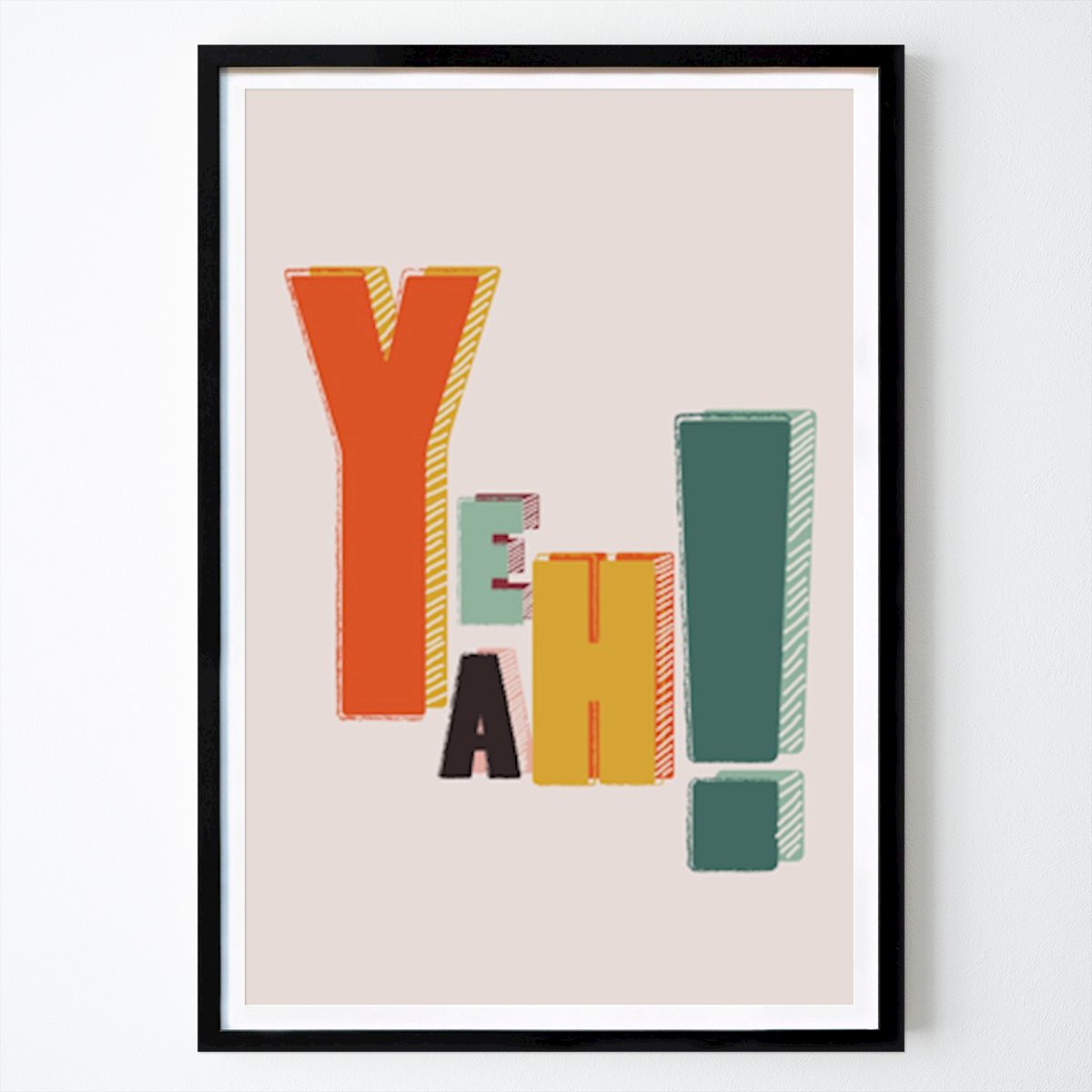 Italien Poster: YEAH! – Retro Color Block Typo av Ania Wieclaw