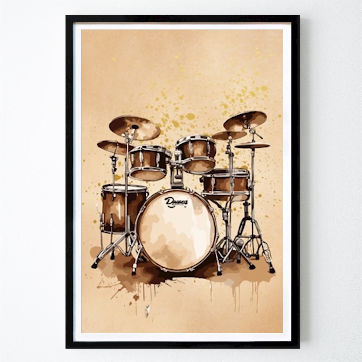 Pop Art Poster: Vintage Trummor Musik Splatter av Vicky Hanggara