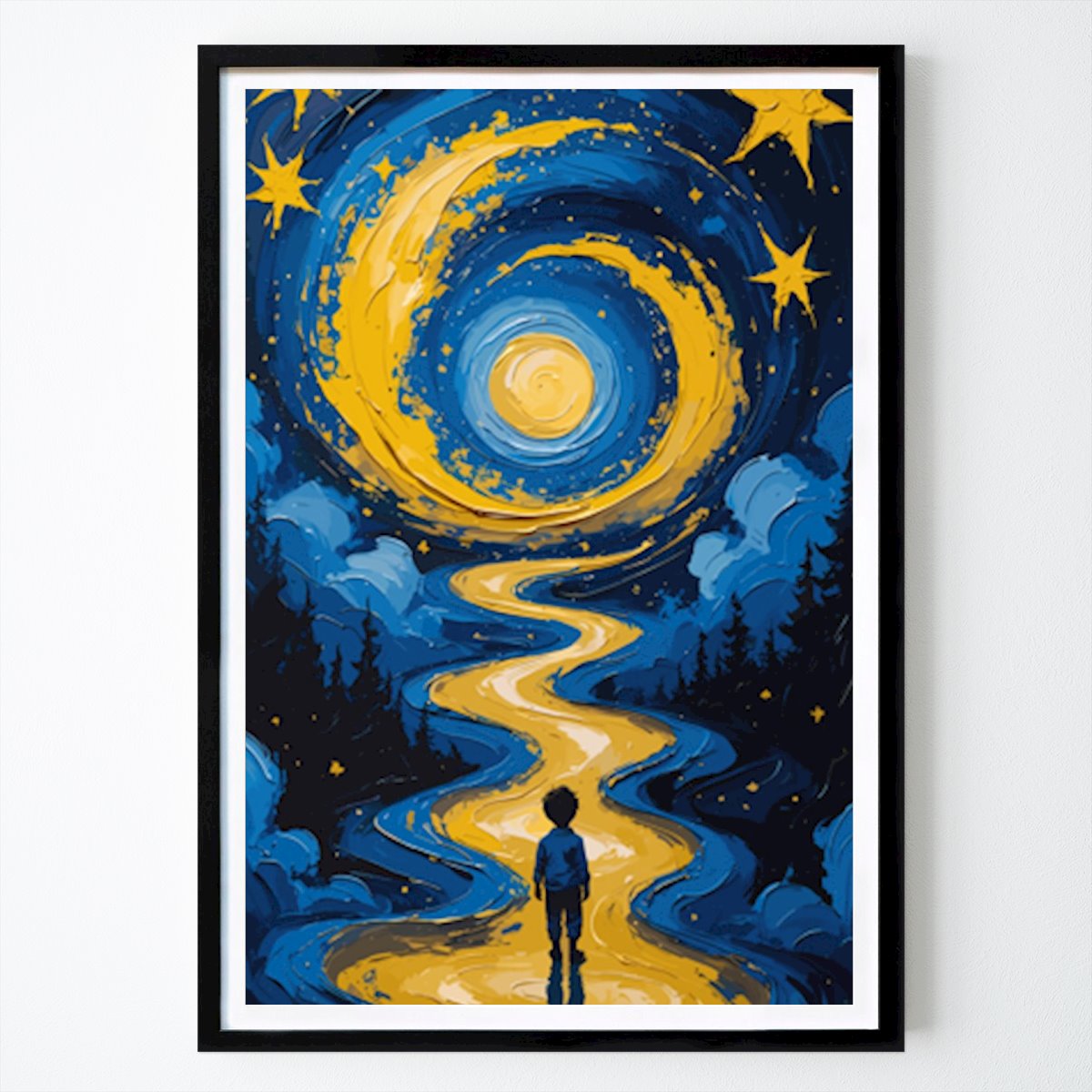 Places & Cities Poster: Path to the Moon by Taajuullmuluxart